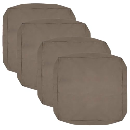 FLYMEI Terrassen-Kissenbezug, 61 x 61 cm, große Terrassenstuhl-Sitzbezüge, 4 Stück, wasserabweisend, Kissenbezüge für den Außenbereich