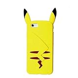 RAYTOP PIKACHU Yellow Soft Silicone Back Case Cover for Apple iPhone 6 4.7 Inches Protective Skin Jacket Cheap Kids Teen Girls Women Japanese Cartoon Cute Lovely