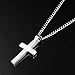 Xianli Wang Jewelry Mens Womens Simple Cross Pendant Stainless Steel Titanium Necklace (White), no stone