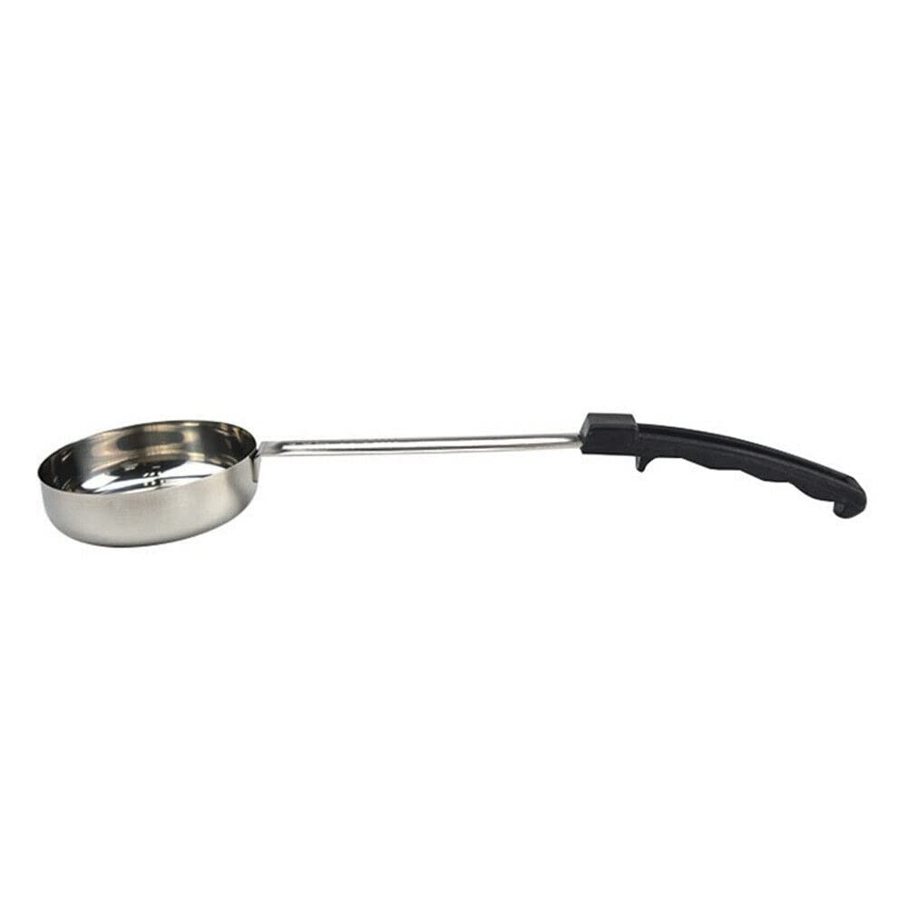 Folceretsc Pizza Spread Sauce Ladle Rubber Handle Flat Bottom Kitchen Cooking Spoon Stainless Steel Measuring Stir Soup Spoon -6 Oz