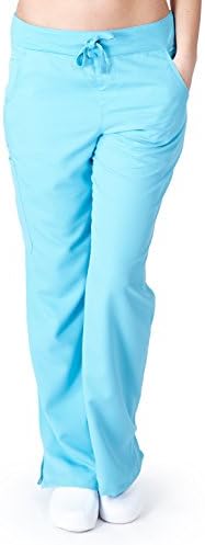 Ultra Soft Scrubs - Womens Flare Cargo Scrub Pant, Water Blue 38809-X-Large