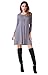Costyleen Women's Casual Long Sleeve Loose Simple Flowy Swing T-Shirt Dress Gray M