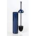 mDesign Extra Slim Compact Plastic Freestanding Toilet Bowl Brush and Holder for Bathroom Storage and Organization - Sturdy, Deep Cleaning, Covered Brush - Navy Blue