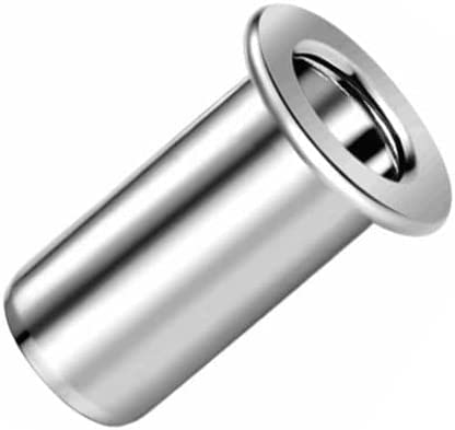 M8 Blind Rivet Nuts, Dome Head Cylindrical Shank Round Body Open-ended Threaded Insert, 8mm Nutsert, Zinc Plated Steel Rivnut, Rivsert for Steel, Alloy, Copper, Plastic, Fiberglass (50 pcs.)