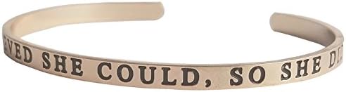 She Believed She Could So She Did - Encouraging Adjustable Cuff Bracelet by Malibu Sundry