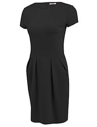 ACEVOG Mujer Vestido tubo al cuerpo para trabajar. Estilo retro negocios. Oficial.