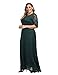 Chicwe Women's Plus Size Stretch Lined Floral Lace Maxi Dress with 3/4 Sleeves - Evening Wedding Party Cocktail Dress …