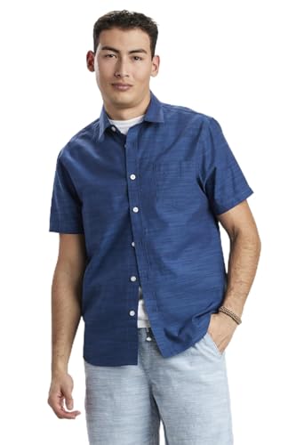 Short Sleeve Slub Button Down Shirt