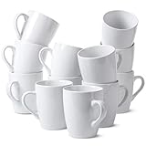 BTaT- White Coffee Mugs, Set of 12, 12oz, Coffee