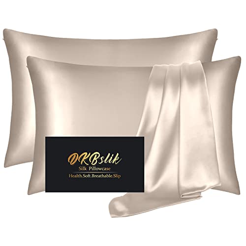 Silk Pillowcase Pack,Mulberry Silk Pillow Cases Queen Size Set