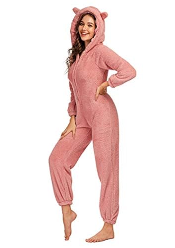 KMBANGI Women Christmas Jumpsuit Pajamas V Neck One Piece Bodysuit