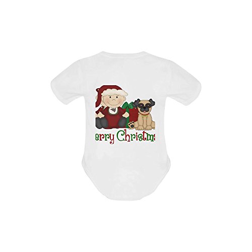 ALESA Christmas Baby Boy and Pug Short Sleeve Baby Bodysuit by Spreadshirt - Image 3