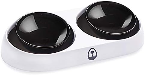 Dimo Double Dog Cat Pet Food Bowls, Silicone Bowl Dishes Food Water Feeder for Dogs Cats Adjustable 15 Degrees Tilt Angle Feeding Bowls