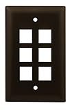 On-Q WP3406BR 1Gang, 6Port Wall Plate, Brown
