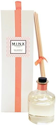 MINX Fragrances Sale! Pink Grapefruit Scented Aromatherapy oil Reed Diffuser and sticks GIFT Set by With hints of Natural Orange | Great Kitchen Air Freshener | The Perfect Gift Idea