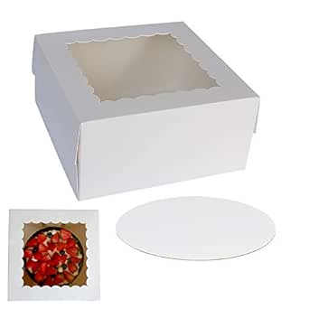ZMYBCPACK - Cajas para tartas con ventana de 25,4 x 25,4 x ...