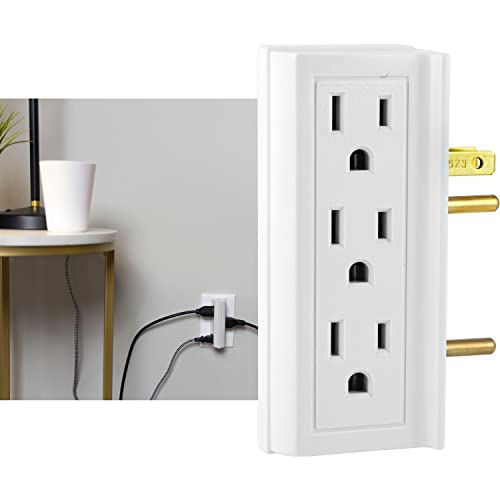 GE 6Outlet Extender with Side Access, Wall Tap, Turn 2 Outlets Into 6