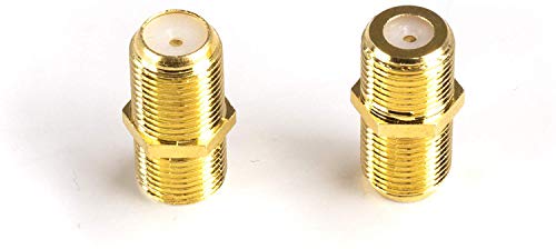 THE CIMPLE CO - Gold Cable Extension Coupler | 50 Pack | Connects Two Coaxial Video Cables, for Coax F81 (Female to Female) 3GHz Satellite, Cable TV, and Cable Internet Rated