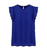Tsmile Clearance Womens Loose Chiffon Short Tops Tulip Sleeve Casual Blouse Shirt