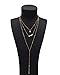 Geerier Layered Y Type Bar Necklace Pendant Crystal Gold Chain