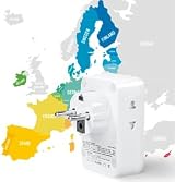 Aodeng UK to EU Travel Adapter 2 Pack with 3 USB Ports Type E/F Shaver Adapters view 7