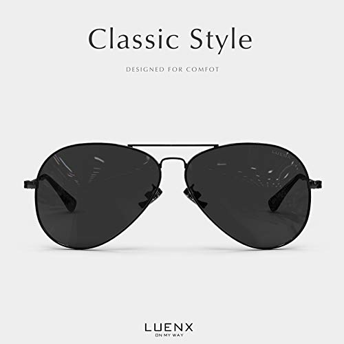 1 LUENX+Aviator+Sunglasses+Polarized+Womens