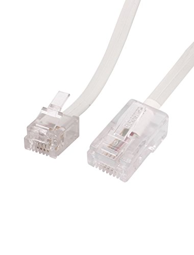 uxcell White RJ11 6P4C to RJ45 8P4C Modular Telephone Network Extension Cable 3 Meter 10ft