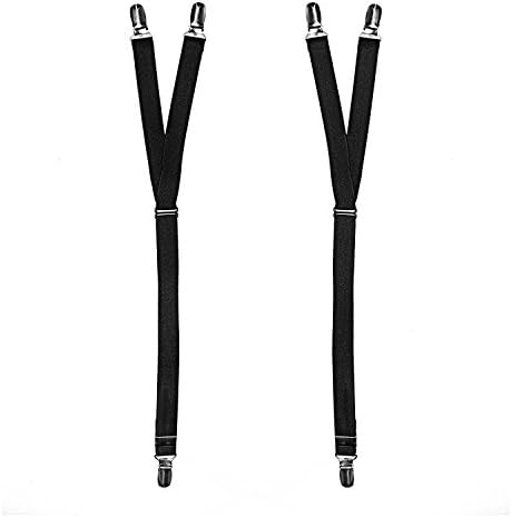 Adjustable Elastic Shirt Stays (Y-Style) - 2 Stays (1 Pair) - Keeps Shirts Tucked In and Socks Staying Up