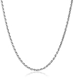 Sterling Silver LadiesItalian 1.3 mm Diamond Cut Rope Chain Necklace, 18