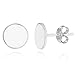 ELBLUVF 925 Silver Dot Earrings - Sterling Silver Disc Circle Stud Earrings For Women Jewelry