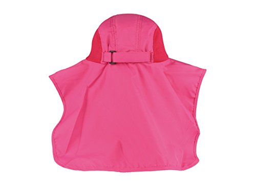 Panegy Women Outdoor Wide Brim hat Cycling Fishing Anti-UV Flap Cap with Removable Sun Shield Mask - Rose Red