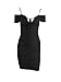 TOB Women's Sexy Bodycon Ruched Off Shoulder Lace Up Club Mini Dress Black,Medium