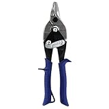 MIDWEST Bulldog Aviation Tin Snip - Straight Cut Regular Tin Cutting Shears with Forged Blade & KUSH'N-POWER Comfort Grips - MWT-6716B