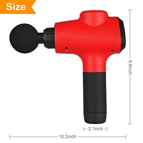 MASWATER Quiet Multifuncitonal Muscle Massage Gun-Handhold Deep Tissue Percussion Massager with 6 Type Massage Heads for Deep Muscle Tension Relief with Simple Operation