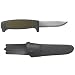 Morakniv Craftline Basic 511 High Carbon Steel Blade Utility Knife & Combi-Sheath, 3.6", Black/Military Green