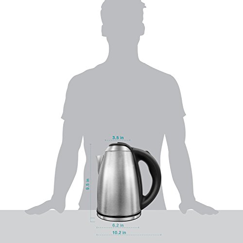 Electric Kettle Stainless Steel Hot Water Kettle 1200W, Cordless Tea Kettle 1.8 Liter, Auto Shut-off, Perfect For Brewing Teas, Coffee, Cold Brew, Espresso, and More!
