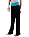 HDE Women's Color Block Fold Over Waist Yoga Pants Flare Leg Workout Leggings,Black & Teal,Medium