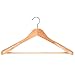 RoyalHanger Coat Hanger 6-Pack, Wood Hangers Trouser Hangers Extra Wide Shoulder Wooden Hangers for Heavy Coat, Sweater, Skirt, Suit, Pants, Natural Finish