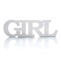 MOWO Wooden Letter Table Sign Girl, White