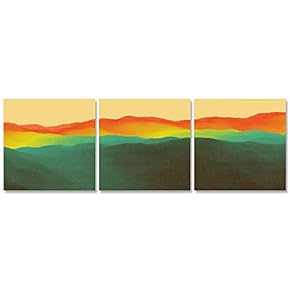 Canvas Wall Art Abstract Color Collage Painting Artwork for Home Prints Framed - 12"x12"x3 Panels