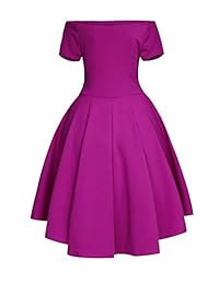 Shawhuwa - Vestido de fiesta sexy, sin hombros, con bordes largos y cortos, para mujer