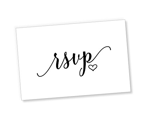 50 RSVP Heart Postcards (Thick Card Stock) - Any Occasion - Response Card, RSVP Reply, Wedding, Rehearsal Dinner, Baby Shower, Bridal Shower, Birthday, Engagement, Bachelorette Party Invitations