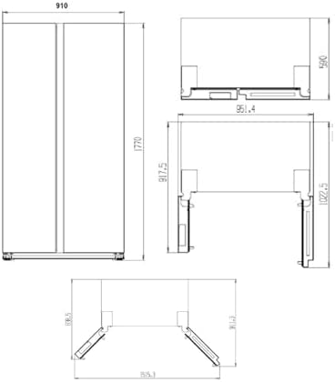Frigorífico American Dark Inox, 2 portas. HAM17791NDDD00, capacidade 442 litros, sem geada, motor inversor, 39 dB, direção de porta única, abertura por puxar o dedo, Classe D