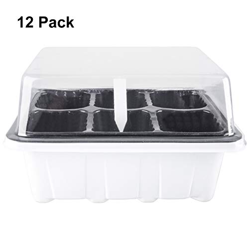 Homend 12 Sets Seed Starter Tray, 72 Holes Seed Tray Plant Germination