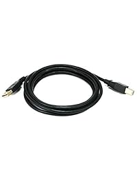 Monoprice   1,8 m USB 2.0 a macho a B macho Cable (chapado en oro, 28 24awg) (105438), Negro 6 pies