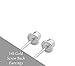 14k White Gold Solitaire Tiny Small Cubic Zirconia Stud Earrings with Secure Screw-backs, CZ Screw Back Earrings for Women (2.5mm)