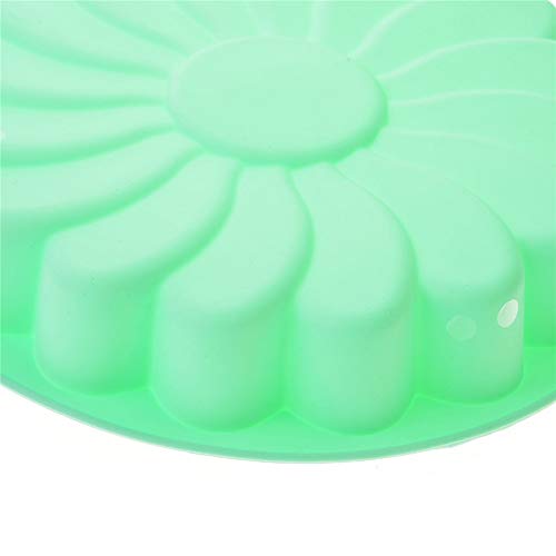 Silicone Large Cake Mold 23 CM/9 Inch Flower Shaped Round Nonstick Baking Pan Brownie/Cheesecake/Tart/Pie/Flan/Bread Baking Tray by EORTA for Birthday, Anniversary, Party, Random Color