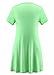 Women's Tunic Tops for Leggings Short Sleeve T-Shirt Dress Summer Loose Fit Casual Tops V-Neck Green XXL