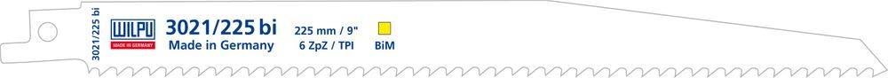 WILPU Sabre Saw Blades – Wood, 225x19x1,27 mm 6 TPI Bi-Metal 3021/225 Bi Pack of 20 12272 00020