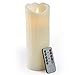 Gideon 9 Inch Flameless LED Candle - Dripping Style - Real Wax & Real Flickering Candle Motion - with Multi-Function Remote (On/Off, Timer, Dimmer) - Vanilla Scented, Ivory